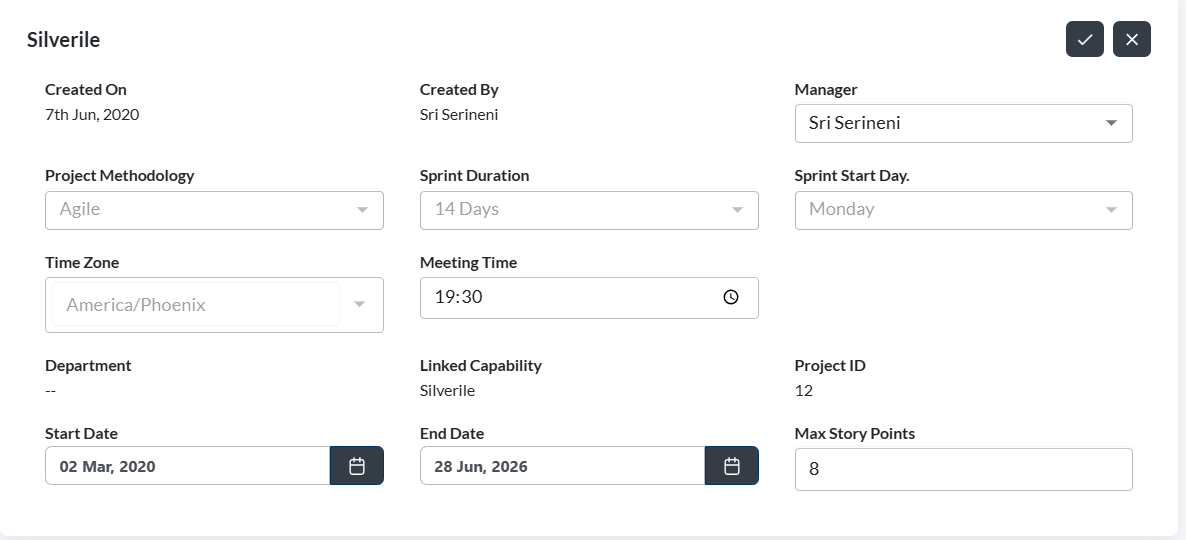 Edit project settings