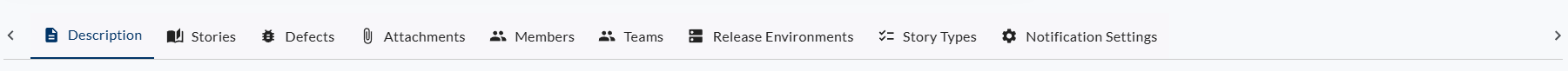 Project Settings tabs