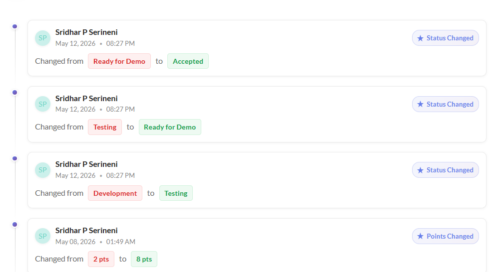 Story History tab