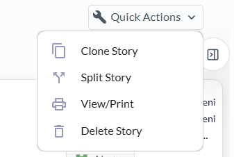 Story detail more actions menu