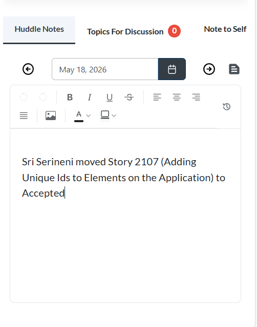 Huddle Notes editor